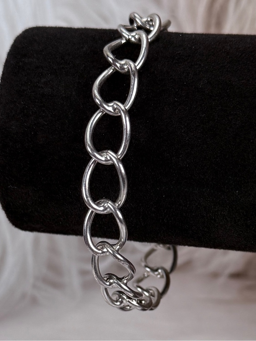 Vintage Silvertone Cable Link Bangle Bracelet